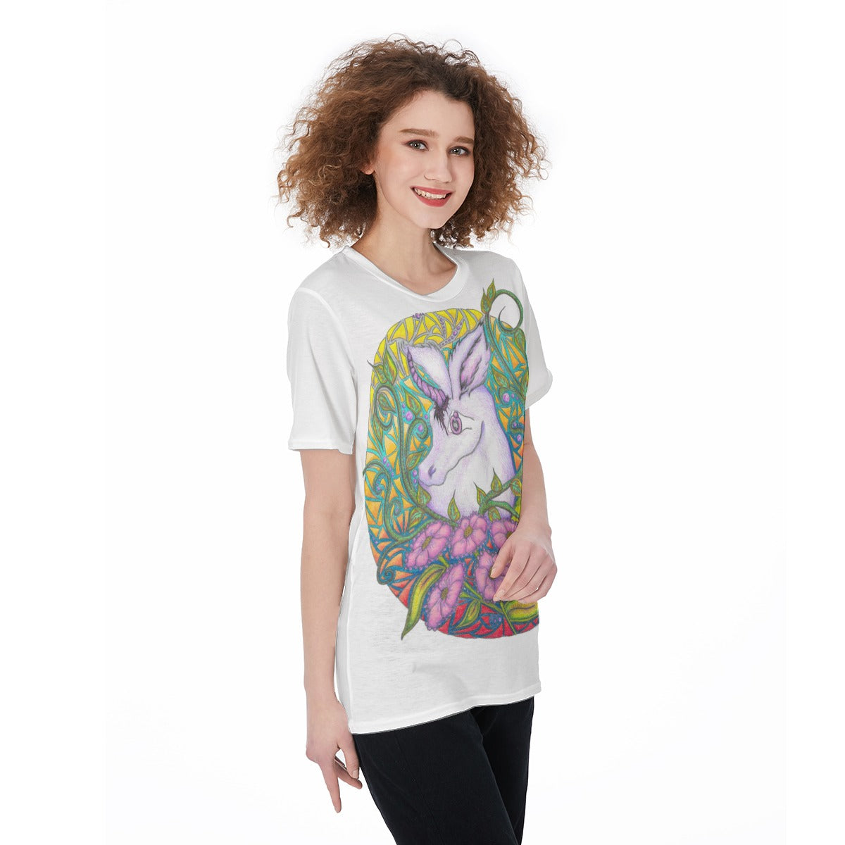 Unicorn "w" O-Neck T-Shirt