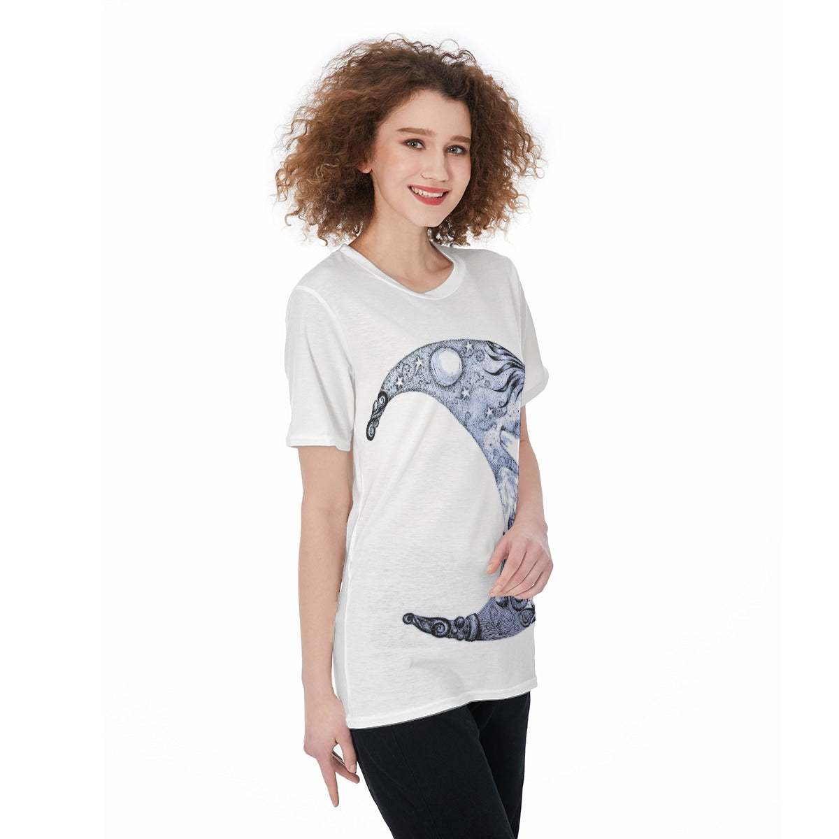 Wolf Moon "w" O-Neck T-Shirt