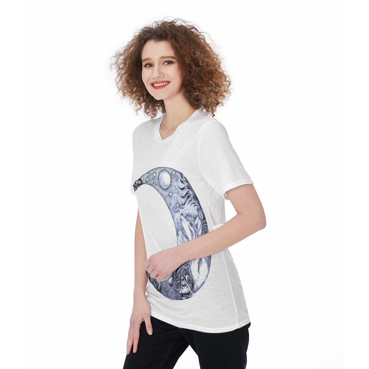 Wolf Moon "w" O-Neck T-Shirt