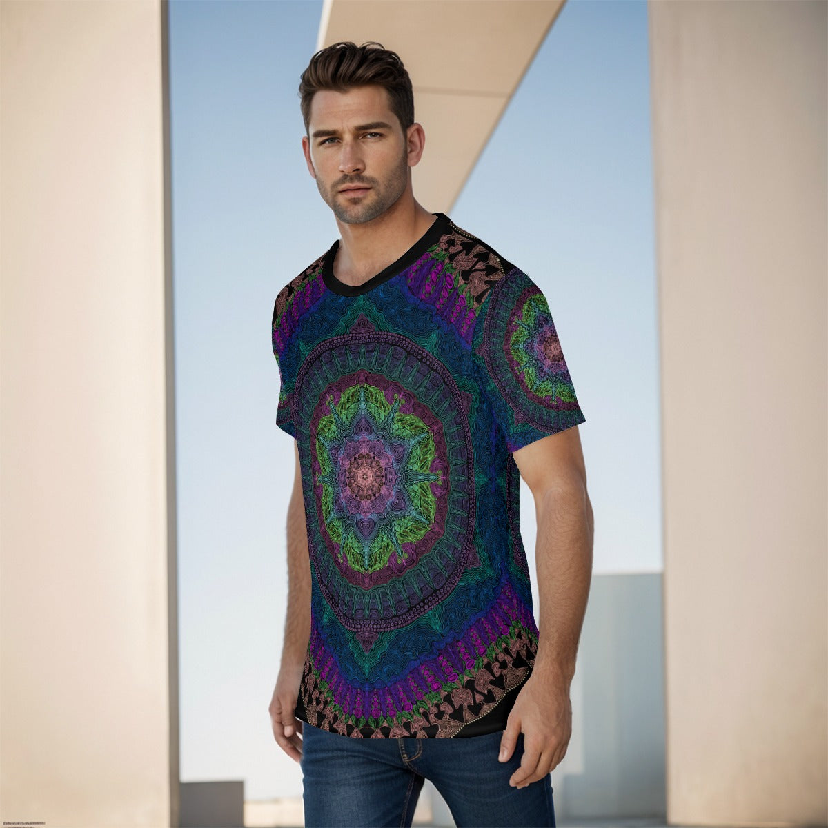Mushroom Mandala O-Neck T-Shirt