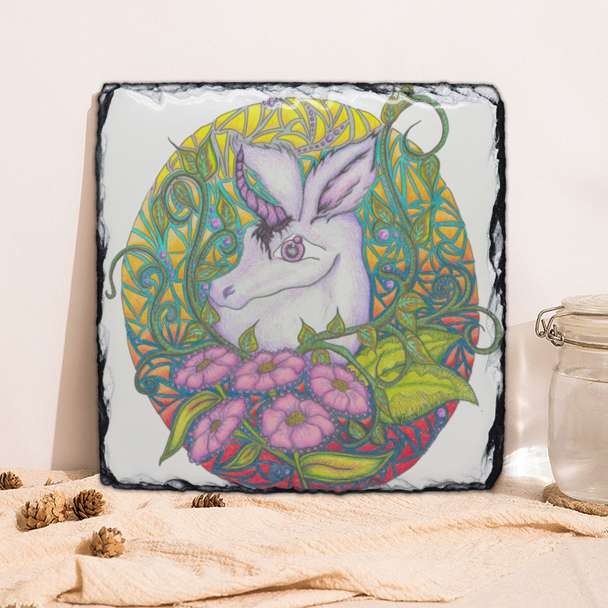 Unicorn - Square Lithograph